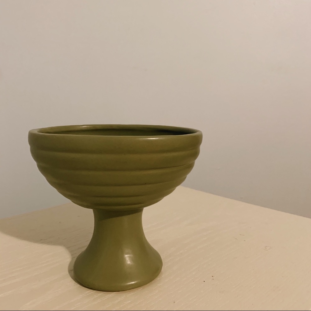 VTG Floraline Olive Green Ceramic Planter/Vase